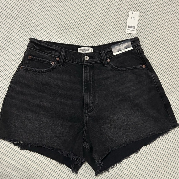 Abercrombie & Fitch Pants - Abercrombie & Fitch High-Rise Black Denim Cutoff Shorts